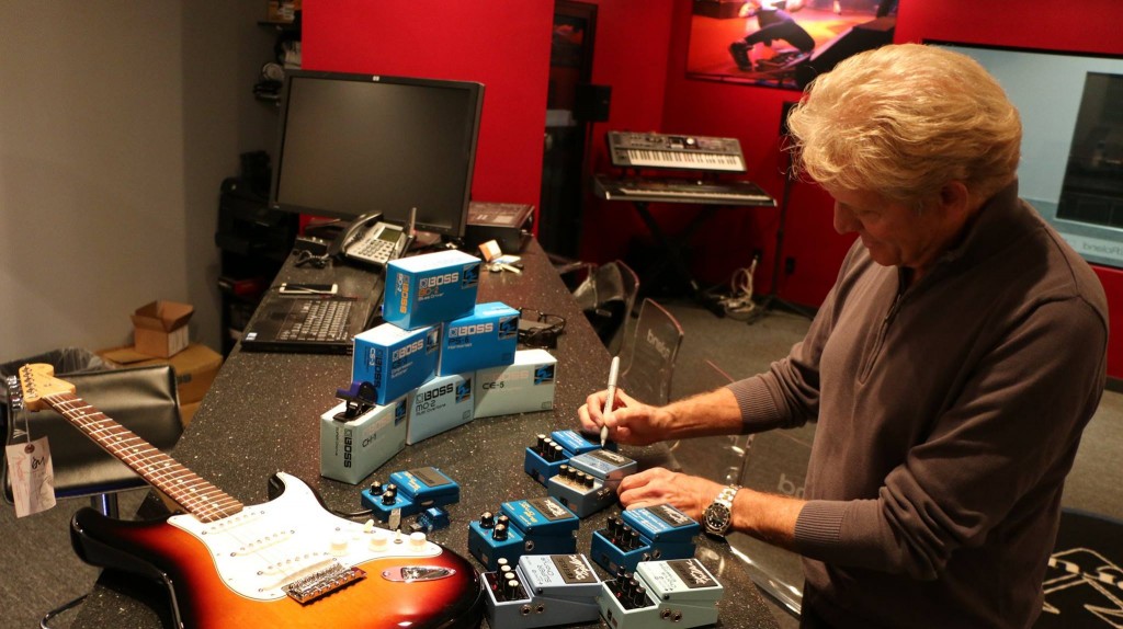 Don Felder signs Roland and BOSS gear backstage at 2nd Light Up the Blues Concert