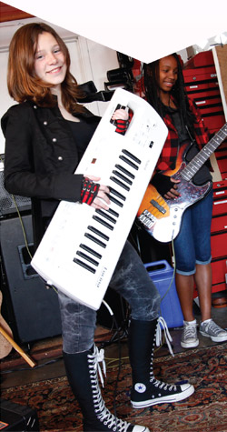 Girl Scouts playing Roland Instruments