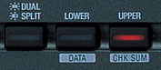 Left-panel UPPER, LOWER, and DUAL/SPLIT buttons