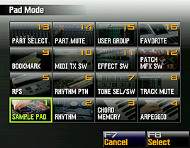 Fantom-G: Pad Mode (Screenshot)
