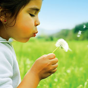 Girl Blowing Dandelion