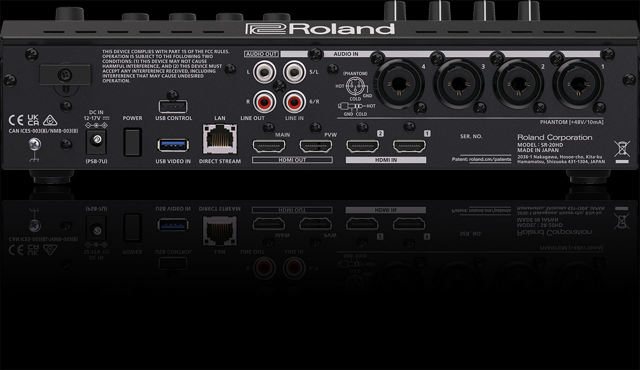 Roland SR-20HD Rear Panel